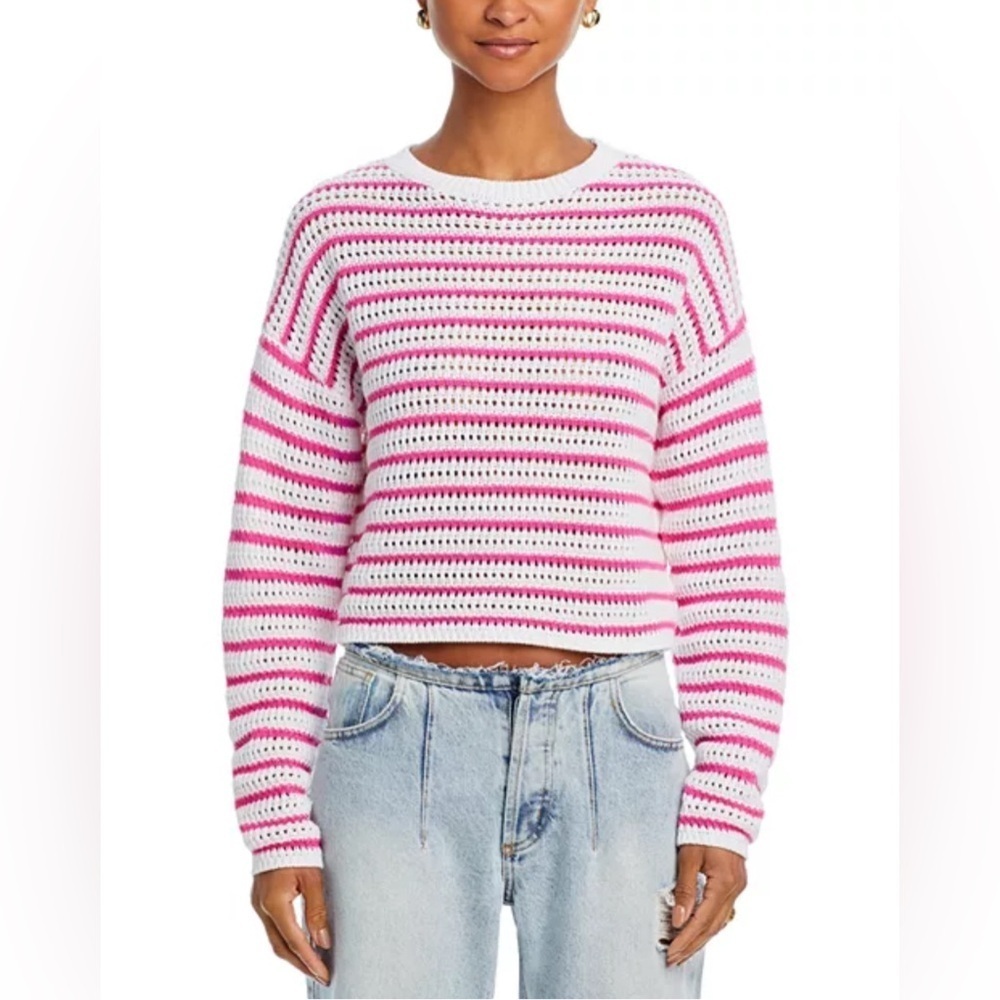 NWT AQUA Striped Crewneck Sweater